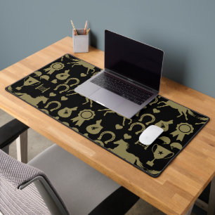 Gold Horseback Riding Desk Mat