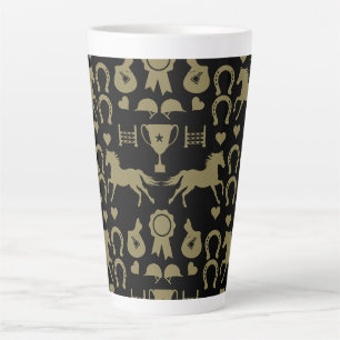 Gold Horseback Riding Latte Mug