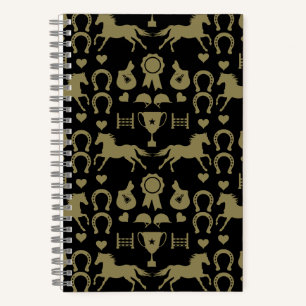 Gold Horseback Riding  Notebook