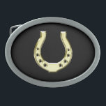 Gold Horseshoe Belt Buckle<br><div class="desc">Gold Horseshoe - Designed by Norman Reutter</div>