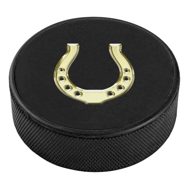 Gold Horseshoe Hockey Puck (3/4)
