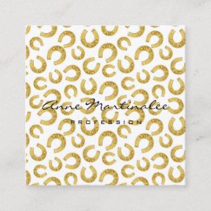Gold Horseshoes Good Luck Professional Square Business Card