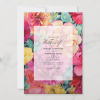 Gold, Hot-Pink and Green Floral Wedding