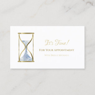 Gold Hourglass Appointment Reminder Card