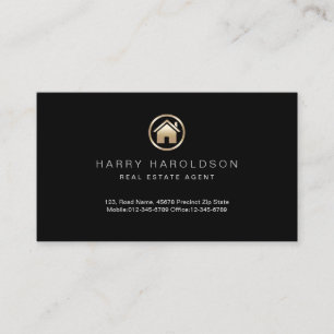 Gold House Icon Real Estate Agent Business Card