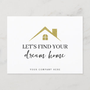 Gold House Let's Find Your Dream Home Realty Postcard