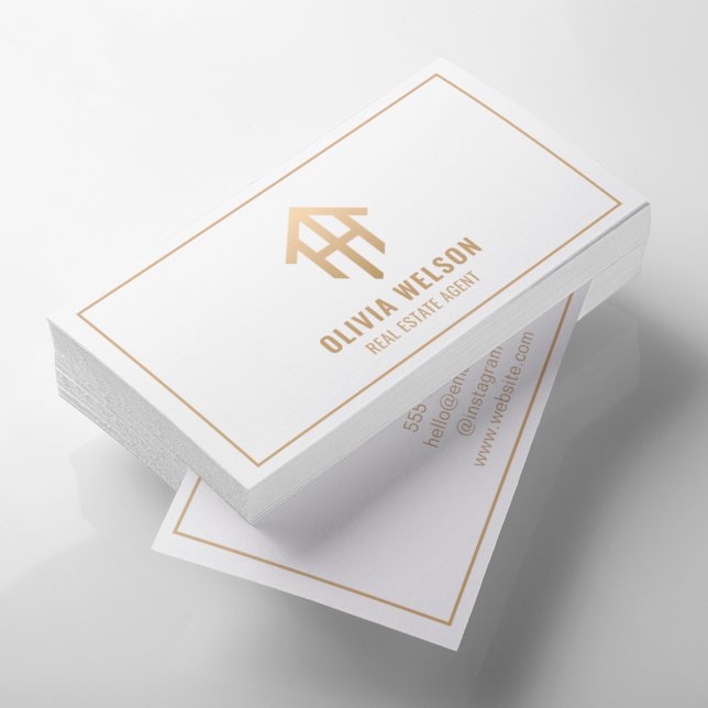 Gold House Logo l Professional Real Estate Broker Business Card (Creator Uploaded)
