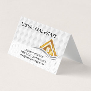 Gold House Logo   Real Estate Logo Business Card