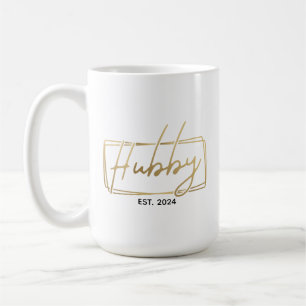 Gold Hubby Custom EST Year Wedding Anniversary Coffee Mug