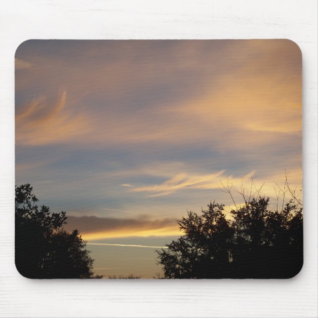 Gold hued clouds at dawn on a mouse pad (Front)