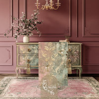 Gold hummingbirds Gilded Damask Patina