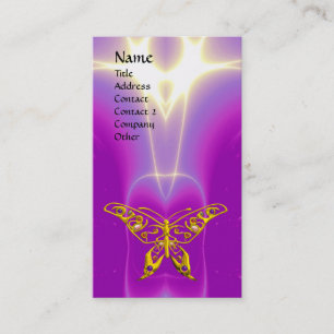 GOLD HYPER BUTTERFLY,LIGHT WAVE,Pink,Purple,Violet Business Card
