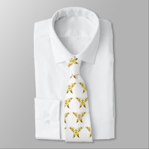 GOLD HYPER BUTTERFLY WITH GEMSTONES,White Tie