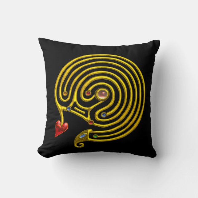 GOLD HYPER LABYRINTH ,Black Cushion (Front)
