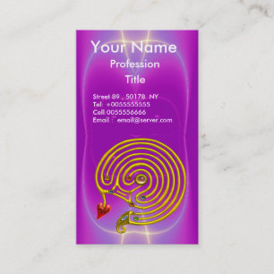 GOLD HYPER LABYRINTH / PURPLE FUCHSIA LIGHT WAVES BUSINESS CARD