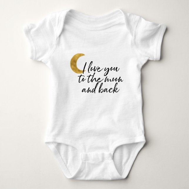 Gold I love you to the moon Baby Bodysuit (Front)