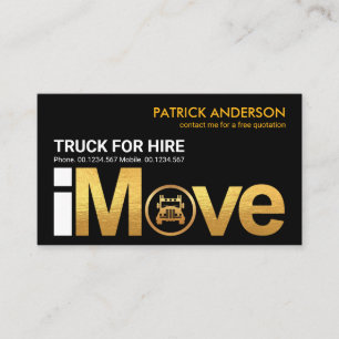 Gold "i Move" Signage Truck Logo Home Moving Business Card