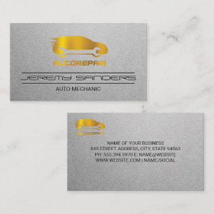 Gold Icon   Auto Repair Fix Logo Business Card