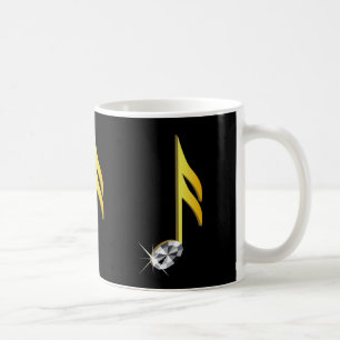 Gold Icon of a Musical Note 1/16 Coffee Mug