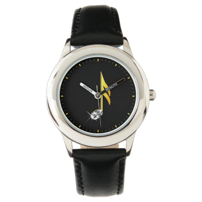 Gold Icon of a Musical Note 1/16 Watch (Front)