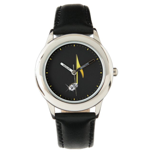Gold Icon of a Musical Note 1/8 Watch (Front)