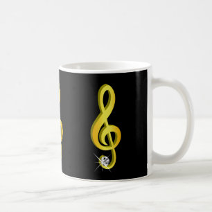 Gold Icon of a Musical Note G-Clef Coffee Mug