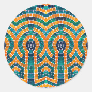 GOLD ICONS MOSAIC Small Round Stickers