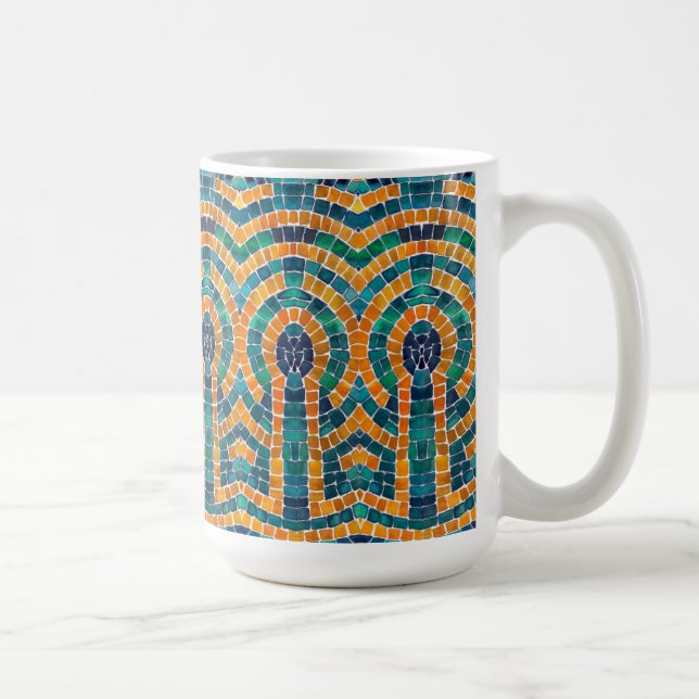 GOLD ICONS MOSAIC Tall White Mug (Right)