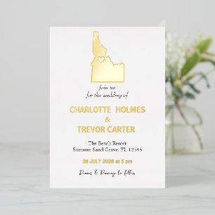 Gold Idaho State Map Wedding Gold