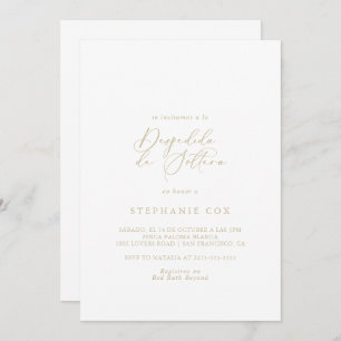 Gold Idyllic Calligraphy Spanish Bridal Shower Invitation