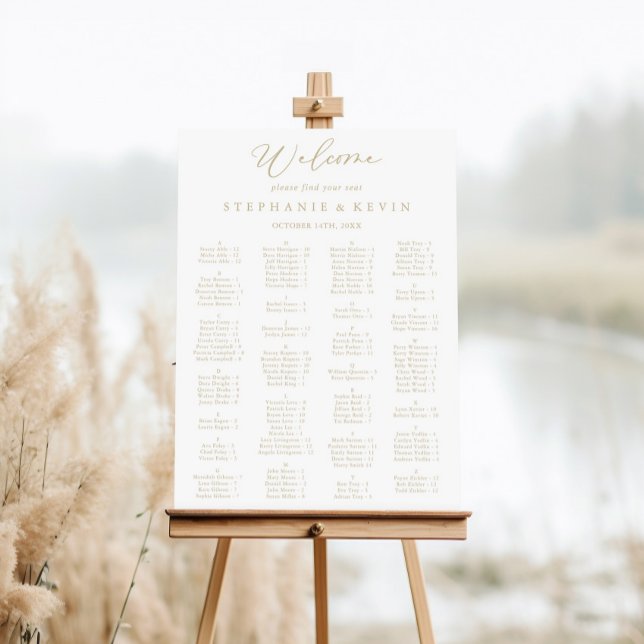 Gold Idyllic Stylish Alphabetical Seating Chart (Creator Uploaded)
