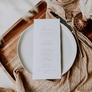Gold Idyllic Stylish Calligraphy Dinner Menu