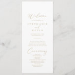 Gold Idyllic Stylish Calligraphy Wedding Program<br><div class="desc">This gold idyllic stylish calligraphy wedding program is perfect for a rustic wedding. The simple and elegant design features classic and fancy script typography in gold.</div>