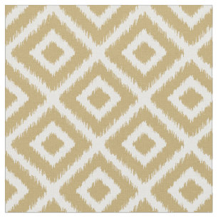 Gold Ikat Diamonds Fabric
