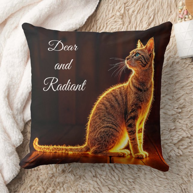 Gold illuminated cat light and shadow pets art cushion (Blanket)