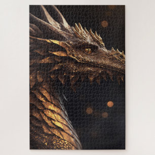 Gold Illuminated Dragon Jigsaw Puzzle