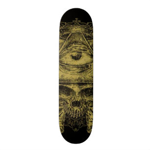Gold Illuminati Skull Variant Popsicle Deck Skateboard