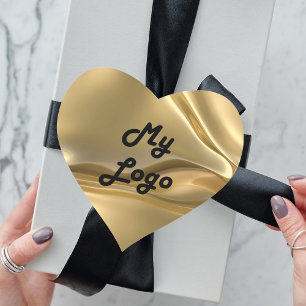 Gold image business logo heart sticker