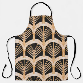 Gold imitation: watercolor art deco. apron