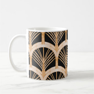 Gold imitation: watercolor art deco. coffee mug