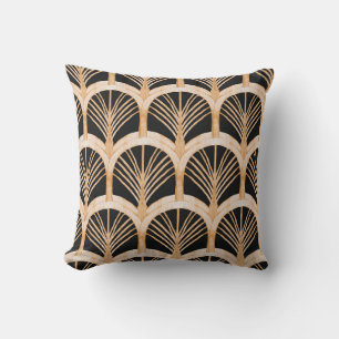 Gold imitation: watercolor art deco. cushion