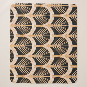 Gold imitation: watercolor art deco. sherpa blanket