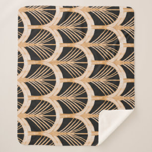 Gold imitation: watercolor art deco. sherpa blanket