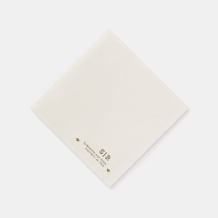 Gold in Beige Minimalist Paper Napkin