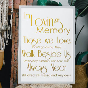 Gold In Loving Memory Wedding Sign