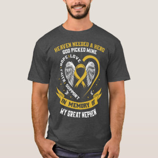 Gold In Memory of my Great Nephew Childhood Cancer T-Shirt