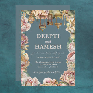 Gold Indian Mehndi Arabian Nights Pastel Invitation