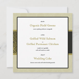Gold Indian Ornament Wedding Reception Menu Card