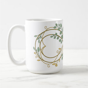 Gold Infinity Heart Botanical Wedding Anniversary Coffee Mug