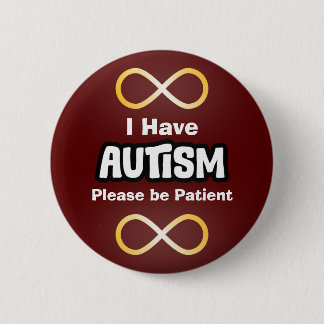 Gold Infinity Knot Autism Awareness 6 Cm Round Badge
